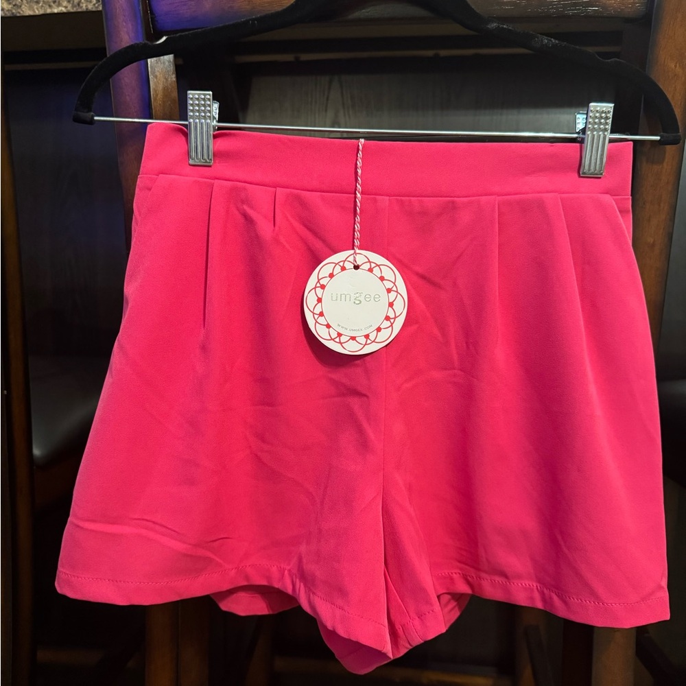 Umgee Pink High Waist Shorts with Flowy Design